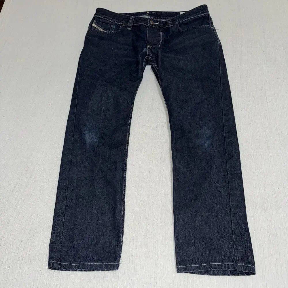 Diesel Larkee Mens 34x30 (fits 34x28) Regular Straight Blue Jeans Dark Wash